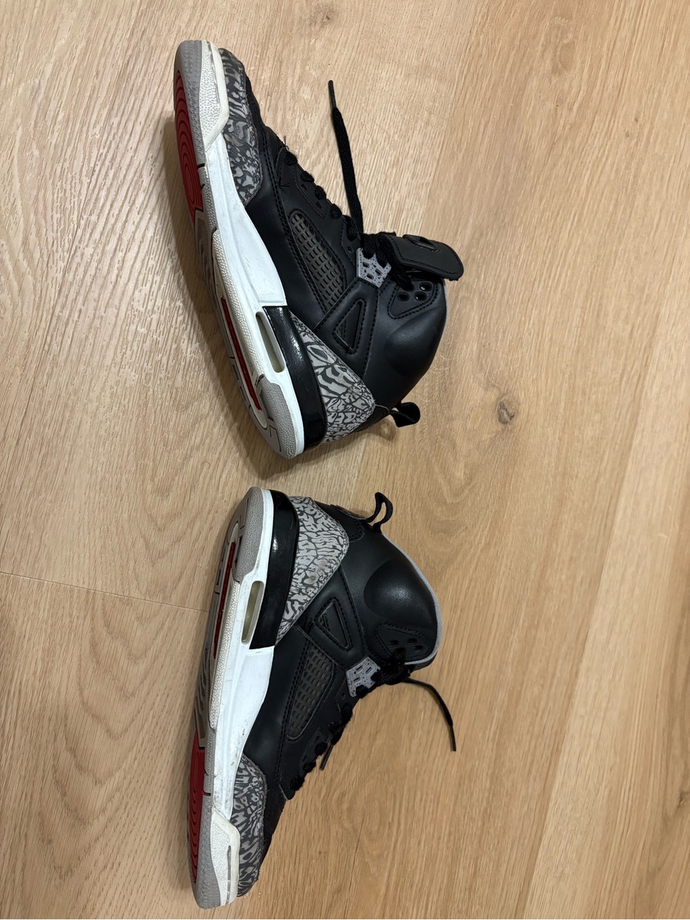 Nike Kids Black, Grey and Red Basketball Sneakers